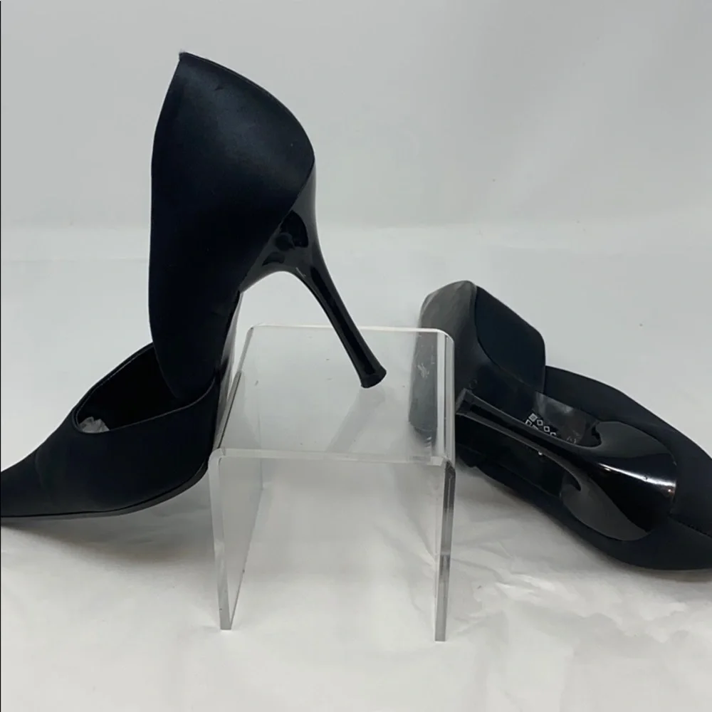 Aldo Sz 39 Black Satin D'orsay Pumps Heels